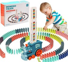 Electric Domino Train Toy Set Kids Learning Creativity Coordination