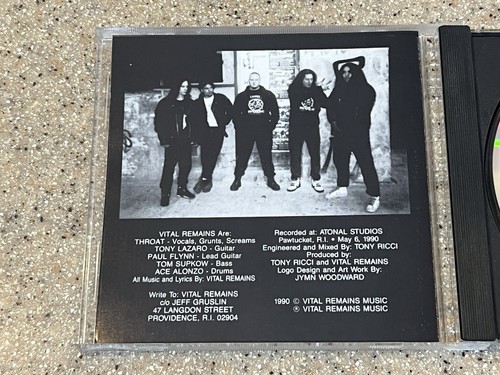 Vital Remains Excruciating Pain Cd 1995 First Pressing Mint - Picture 4 of 9