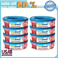 BabyBreeze Diaper Pail Refills Bags for Playtex Diaper Genie - 2240 Count (8-Pk)