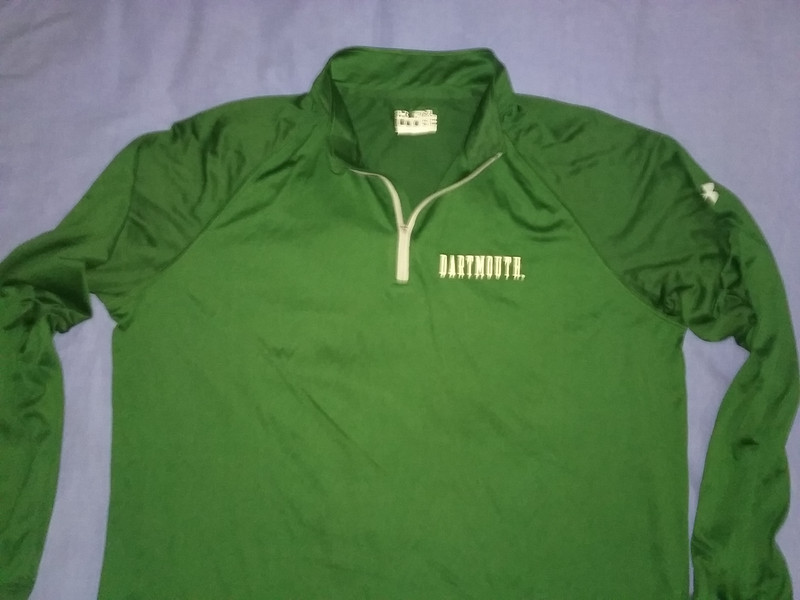 NWT New Dartmouth College 2XL Under Armour Heat Gear Loose Zip Shirt Excellent