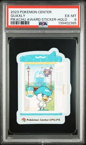 2023 POKEMON CENTER PIKACHU AWARD DELIVERY! STICKER HOLO QUAXLY PSA 6
