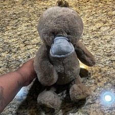 Russ Berrie Kellytoy Platypus Plush Stuffed Animal Brown 15 inch Shaggy Fur