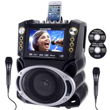 Karaoke USA GF844 Bluetooth Machine 18.50" x 13.60" x 10.70", Black