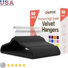 Heavy-Duty Velvet Hangers Non-Slip 360  Swivel Hook Space-Saving 50 Pack New