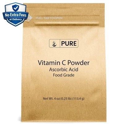 Vitamina C en Polvo Pura 4 oz Ácido Ascórbico a Granel Grado Alimenticio