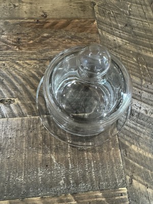 Butter Dish Dome Lid Thick Glass 2 Pieces Butter Keeper 3.5  H