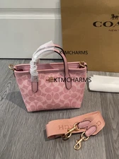 City Mini Tote Bag Signature Canvas CW032 Powder Pink