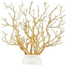 13.8 Inch Small Manzanita Branches Plastic Faux Branches Artificial 10 Gold
