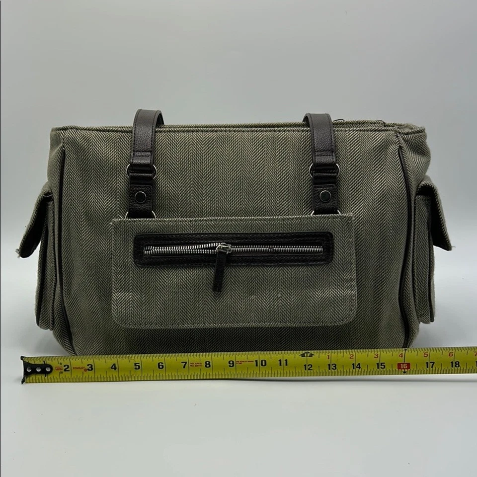 Сумка с короткими ручками Bath & Body Works Tweed Herringbone ручная кладь серая черная на молнии для путешествий - Изображение 3 из 4