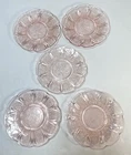 Vintage Jeannette Pink Cherry Blossom Depression Glass 6” Bread Plates Set of 5