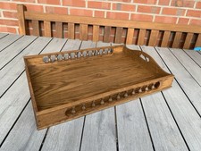 Großes altes Tablett Vintage Holz mit Griffen rustikal  Landhaus 65x44,5cm