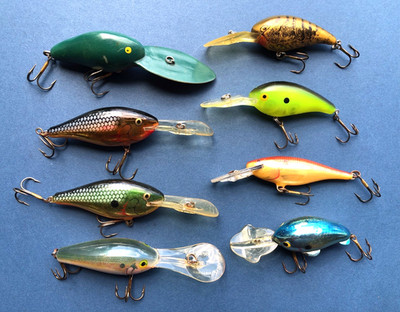8 Fishing Lure Lot Rapala Risto Rap Down Fat Rap Deep Runner Shad Bomber 9A more