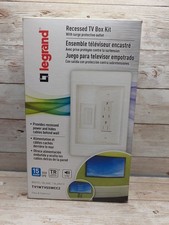Legrand Recessed TV Box Kit With Surge Protector Outlet White 