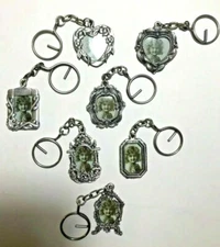 Vintage Pewter Picture Holder Frame Keychain Keyring Fob