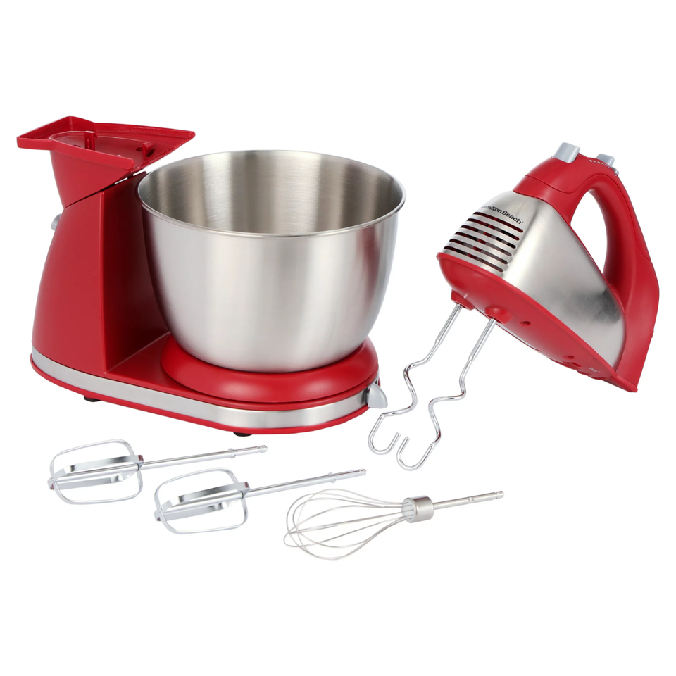Original New Hamilton Beach Classic Hand and Stand Mixer Red, Model