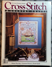 Cross Stitch  Country Crafts 22 Great Projects Pattern Magazine Jan/Feb 1989