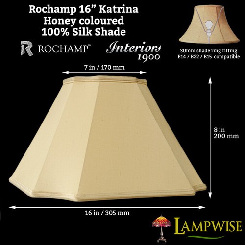 Interiors 1900 Rochamp Katrina 16in Honey Square Cut Corner Silk Shade - Picture 2 of 4