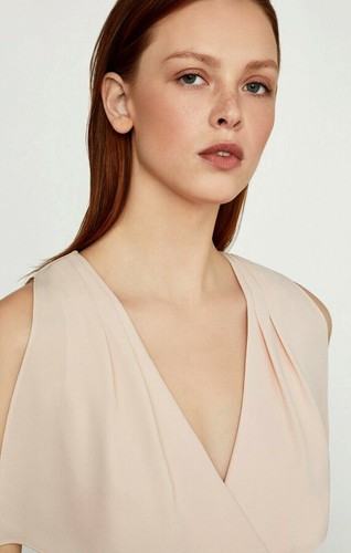 NUEVO BCBG MAX AZRIA VESTIDO SUPERPUESTO MANGA HENDIDA ROSA DESNUDO WQR6229835 TALLA 6 $298.00 - Imagen 2 de 8