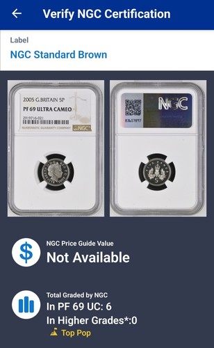 (TOP POP) 2005 Great Britain 5 Pence Proof NGC PF69 - Picture 3 of 3