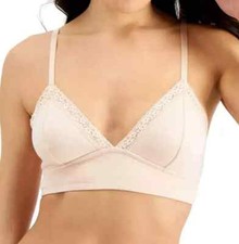 Jenni On Repeat Wide Lace Trim Cotton Bralette Chai/Nude Size Medium NWT  