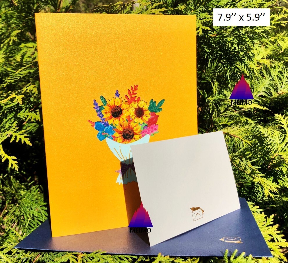 3D Pop Up Flower Bouquet Greeting Card, Birthday Card, Thank You - View #6