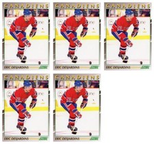(5) 1991-92 Score Young Superstars Hockey #23 Eric Desjardins Card Lot Canadiens
