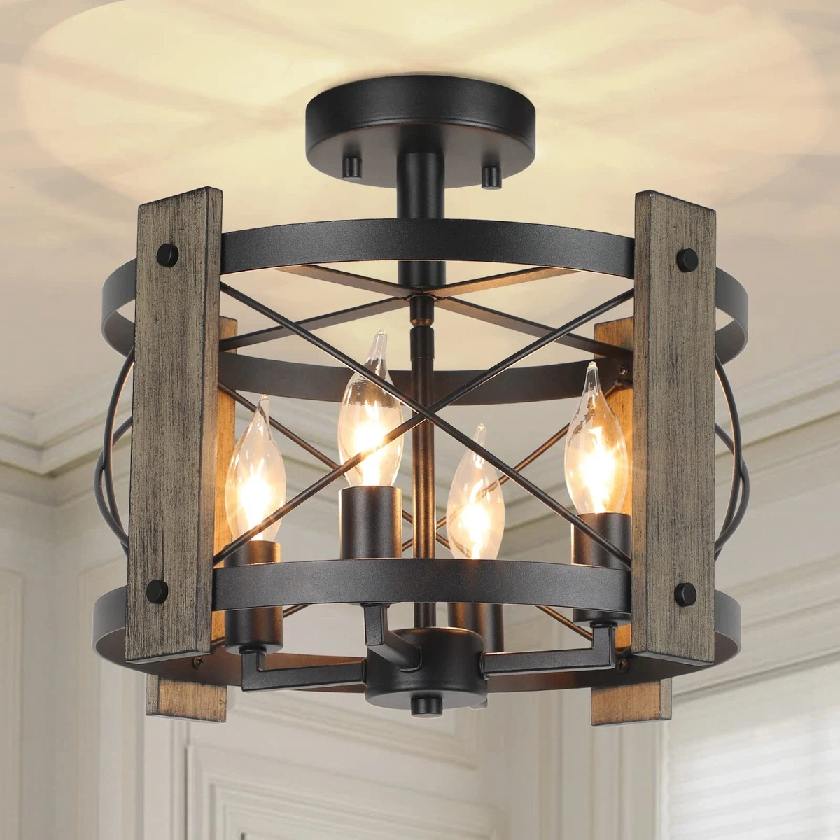 Farm style sale flush mount lighting