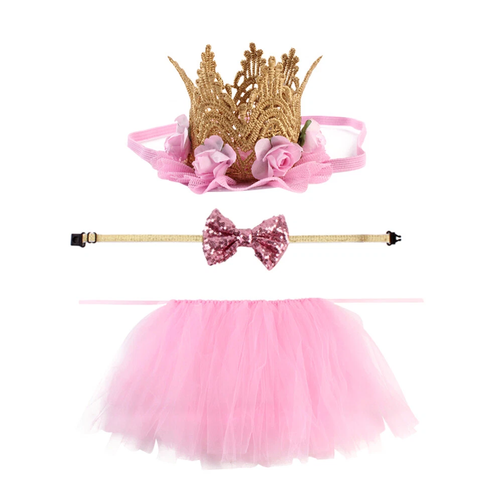 VETEMENTS 3 pezzi set gonna cane piccolo collare cane fiocco gatto abito da sposa cane costume da sposa