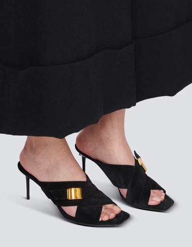Balmain Uma Mules In Suede Leather size 37.5 - Picture 4 of 18