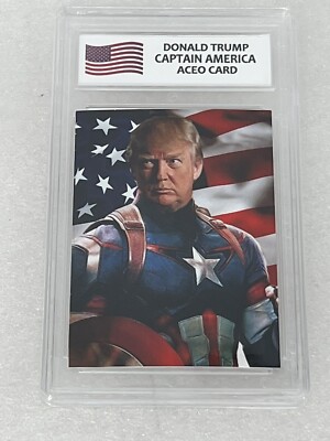 Donald Trump 2020 Laser Etched Captain America Card Graded 10 GEM