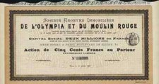 S.A. Immobilieniere de L'Olympia et du Moulin Rouge 1903 Paryż Joseph Oller Zidler