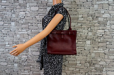 PRESTON YORK  DAMEN ECHT LEDER TASCHE HAND KELLY LOOK SCHULTER WEINROT