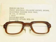 6540-01-146-7810 USS Classic Horn-Rimmed Eyeglasses Frame Size: 46 Eye 24 Bridge