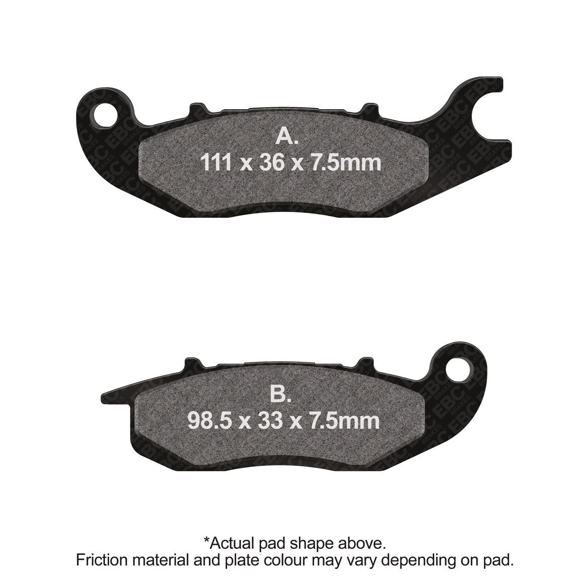 EBC Brake Pads AF15 Front Right Honda CBR 125 RW 5 Bolt Front Disc 2011 - 2016