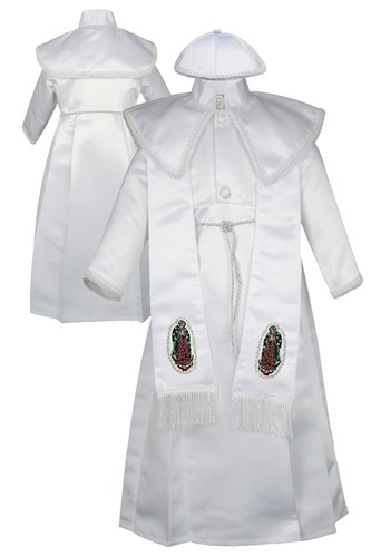 Baby Junge Säugling Kleinkind Taufe Taufe Maria Maria silber Stola weiß Kleid - Bild 4 von 6
