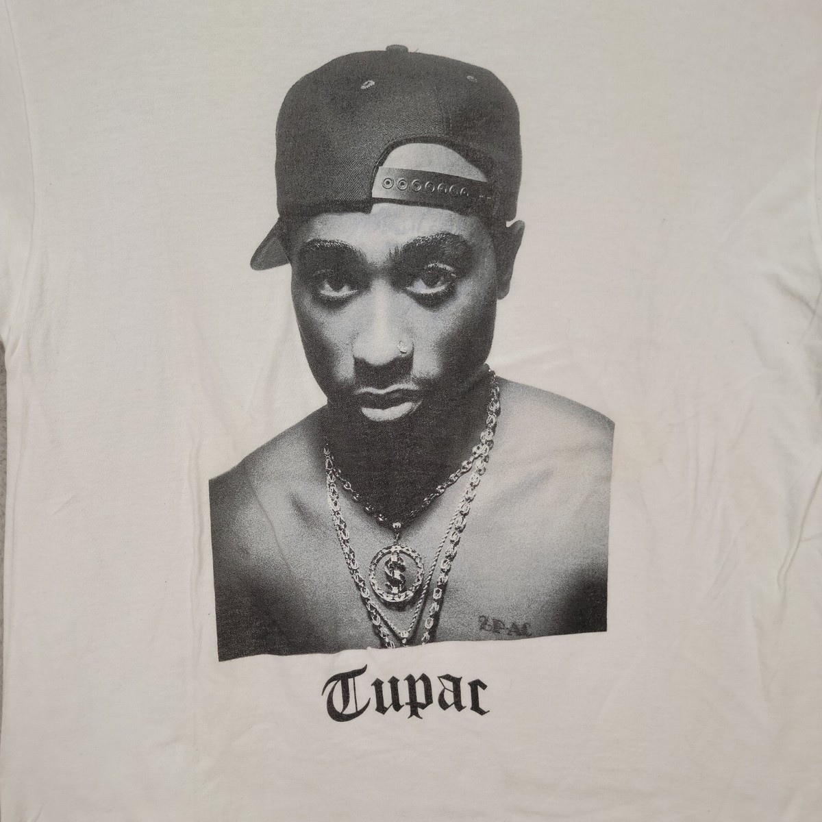 2Pac Tupac Shakur White Casual Rap King Graphic Tee Crew