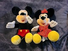 Lot Disneyland Walt Disney World 12" Plush Sitting Mickey Mouse Minnie Mouse Set