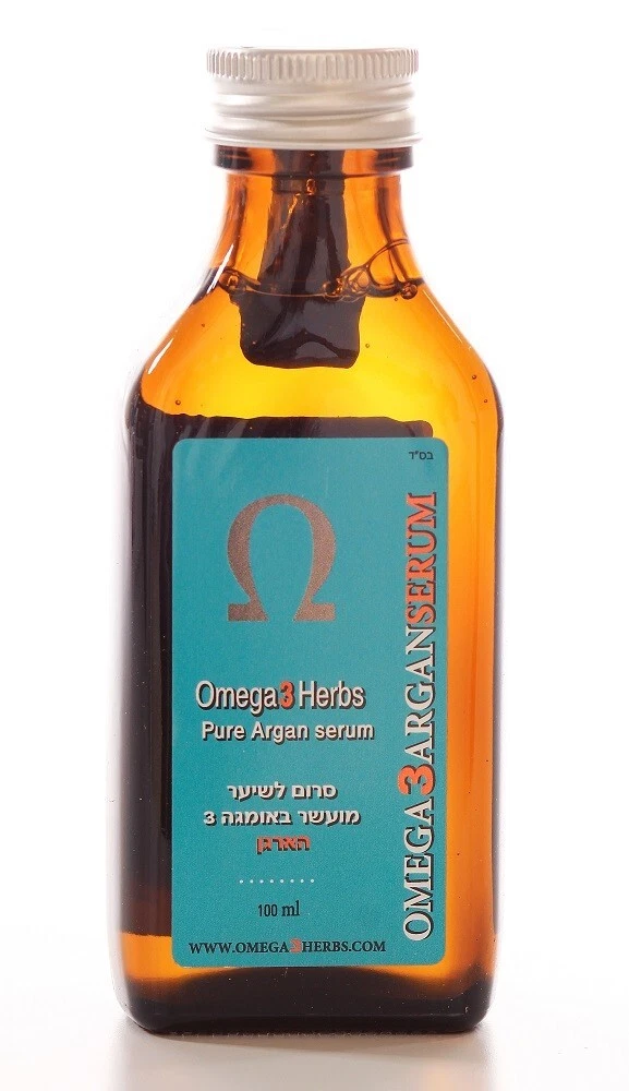 Omega3Herbs Pure Argan Hair Serum for Dry Curled or Straight Hairs 100ml