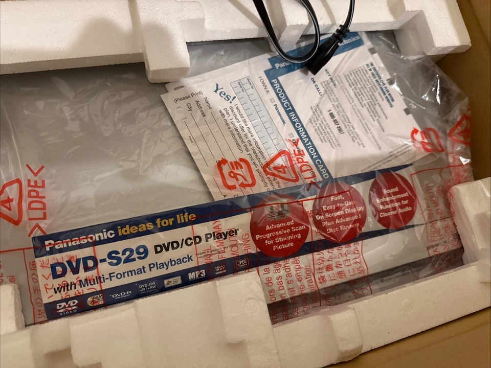 Panasonic DVD-S29 DVD CD Player New Open Box NOS MULTI-FORMAT W/ Remote Box - Image 4 of 4