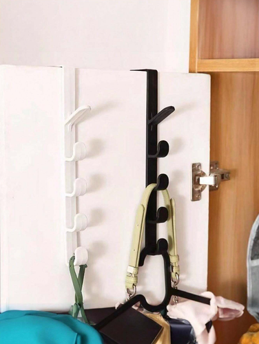 1pc Black, 5-Hook Door Hanger, Non Trace, Multifunctional Wall Hanger , NEW - Picture 3 of 8