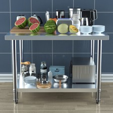 Commercial Stainless Steel Kitchen Table Food Prep Work Bench Worktop Station