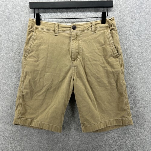 Abercrombie Fitch Shorts Kid Size 15/16 Beige Flat Front Chino Khakis Adjustable