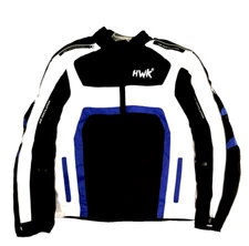 HWK Motorcycle Jacket for Men - Large - Black White And Blue - New Without Tags