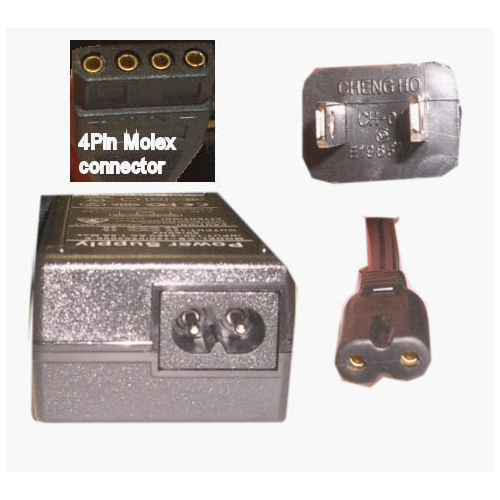110V AC to 12V , 2A DC adapter w/ 4pin molex connector - Picture 3 of 3