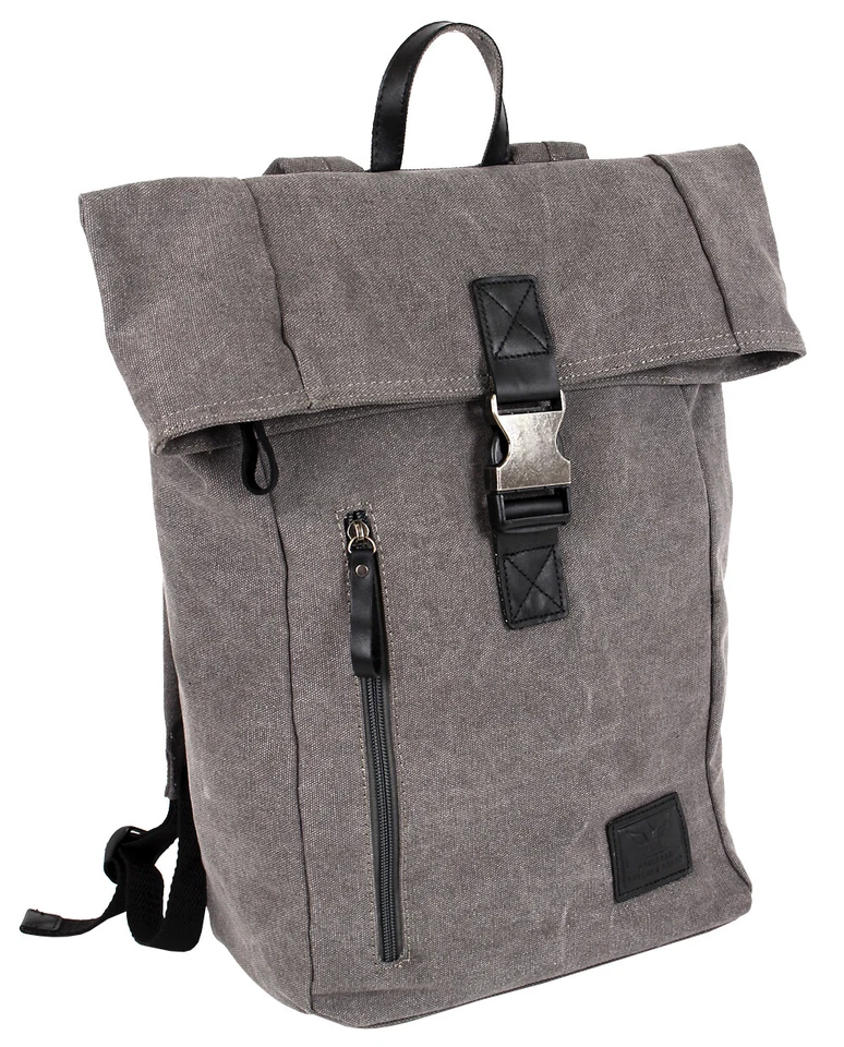 Kurierrucksack aus Canvas Großer Rucksack mit Laptopfach Fahrradrucksack vintage - Bild 2 von 4