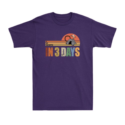 He is Risen A Lot Can Happen in 3 Days Easter Jesus Christianity Men's T-Shirt - Picture 10 of 10