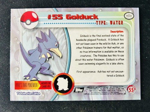Topps Pokemon Series 1 Golduck #55 HOLO - Picture 3 of 3
