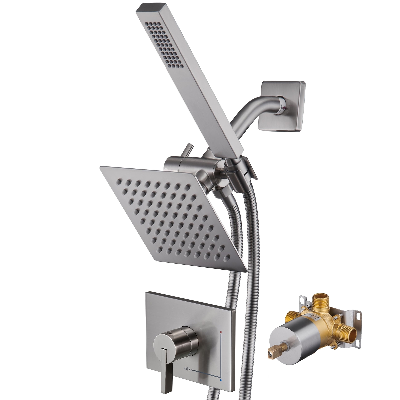 Shower Faucet Set Dual Shower Heads with Handheld Spray Combo, All Metal 6