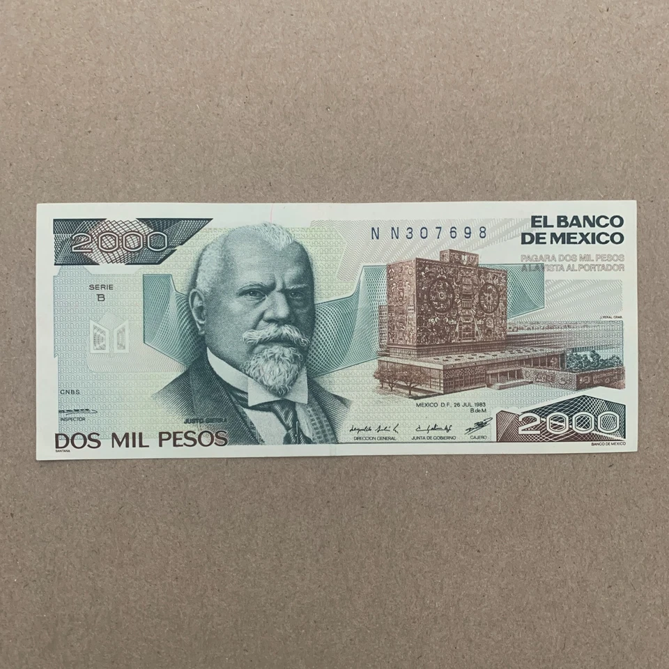 Raro 4ta Firma * 1983 Billete Mexicano 2000 Pesos Moneda México Billete Papel Foto 2 de 4