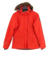 Tog24 Women's Coat Uk 10 Red 100% Polyester Anorak